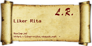 Liker Rita névjegykártya